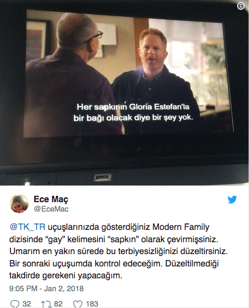 THY gey kelimesini "sapkın ve tuhaf" olarak mı çevirdi? gay