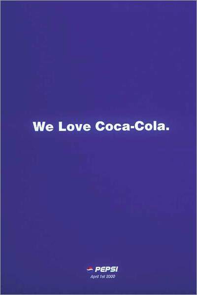 Ezeli markaların karşılaştırmalı reklamları: Pepsi vs Coca-Cola april-fool