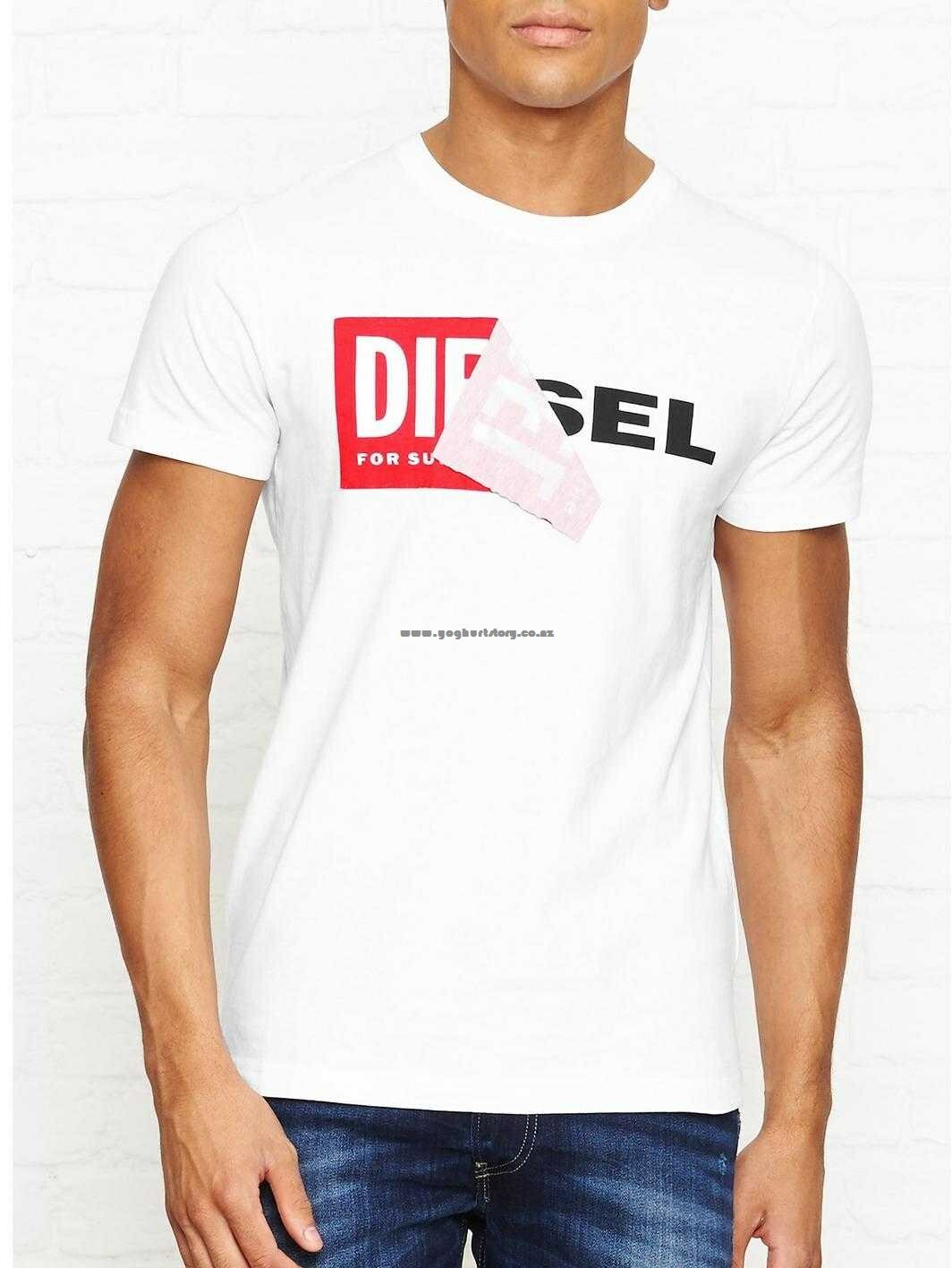 Tüketicisini billboard olarak kullanan markalar 100 Quality Guarantee Men s Diesel Diego Logo T-Shirt White