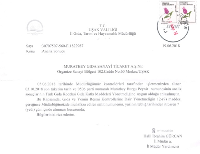 Muratbey'in Burgu peynirleri raflardan toplatılmayacak muratbey