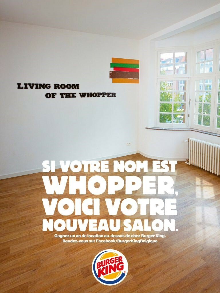 Burger King: "Adınız Whopper'sa eve hoş geldiniz"