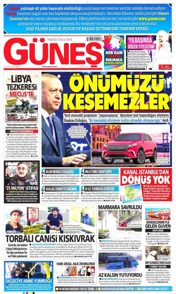 Star ve Güneş son baskısını yaptı