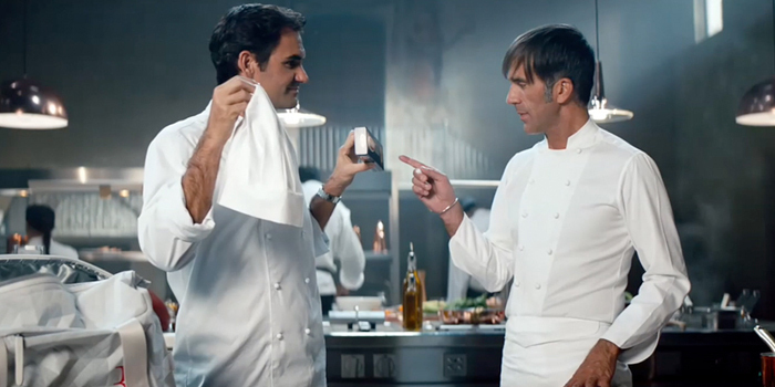 Roger Federer, şef Davide Oldani'e karşı