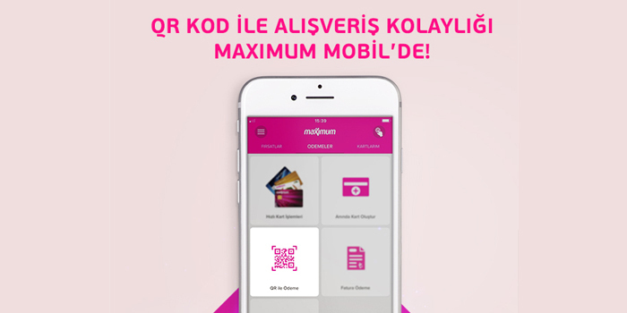 Maximum Mobil'de QR kod ile ödeme dönemi başlıyor Maximum Mobil'de QR kod ile ödeme dönemi başlıyor