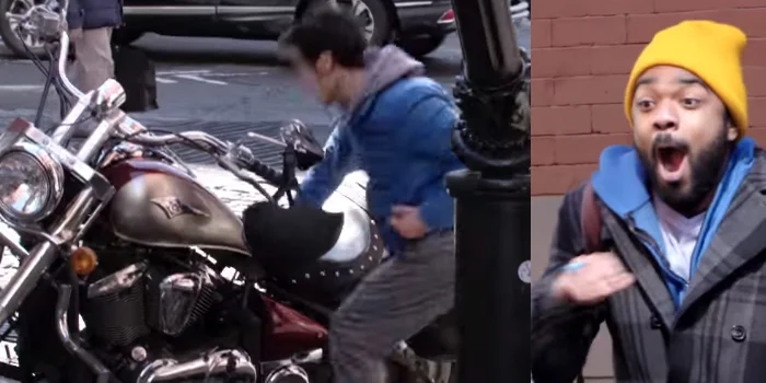 Gerilla pazarlamanın böylesi! Motosikleti karateyle ikiye bölen çocuk