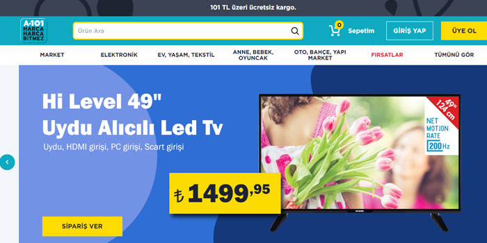A101 online mağazasını kullanıma sundu A101 online mağazasını kullanıma sundu