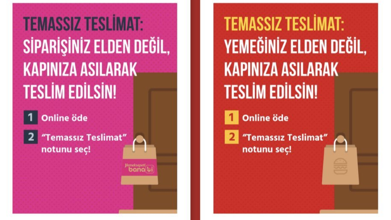 Yemeksepeti'nde ve Banabi'de "Temassız Teslimat" uygulaması hayata geçirildi Yemeksepeti'nde ve Banabi'de "Temassız Teslimat" uygulaması hayata geçirildi