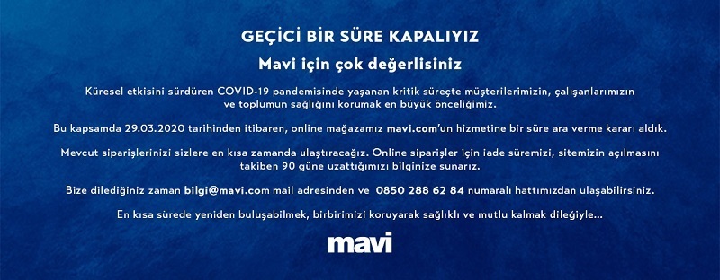 Mavi ve LC Waikiki online satışlarını da durdurdu