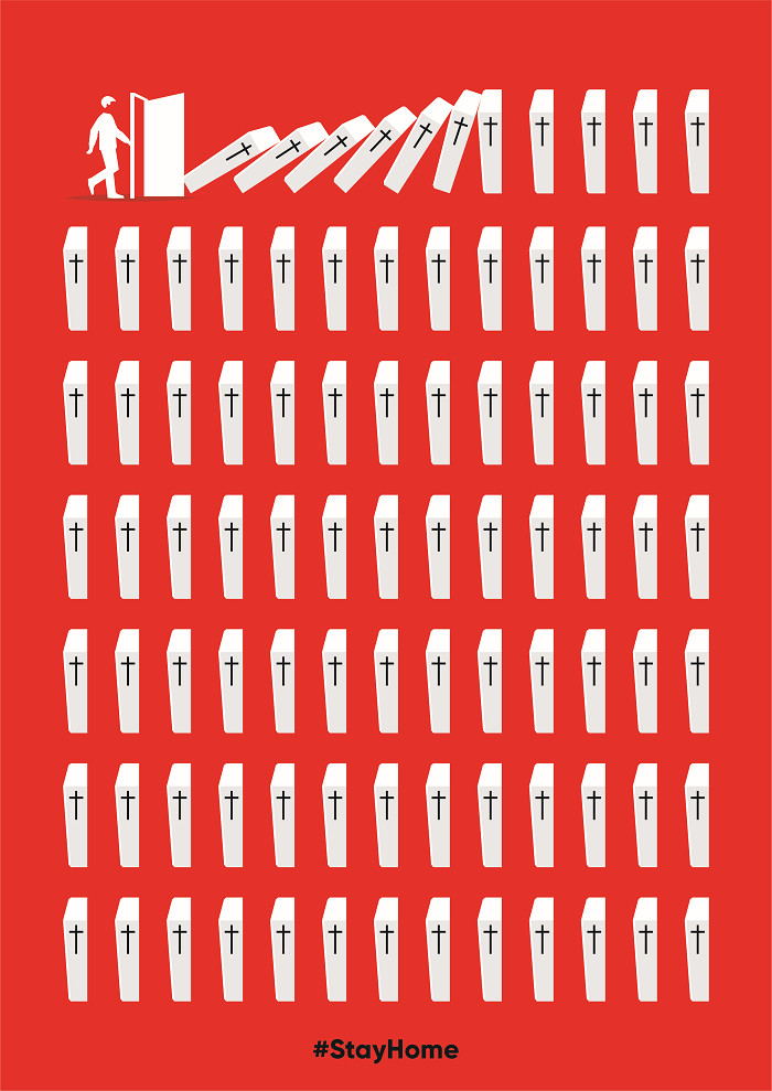 M.A.R.K.A. koronavirüsün korkutan yüzünü "#StayHome" ilanlarıyla gözler önüne seriyor