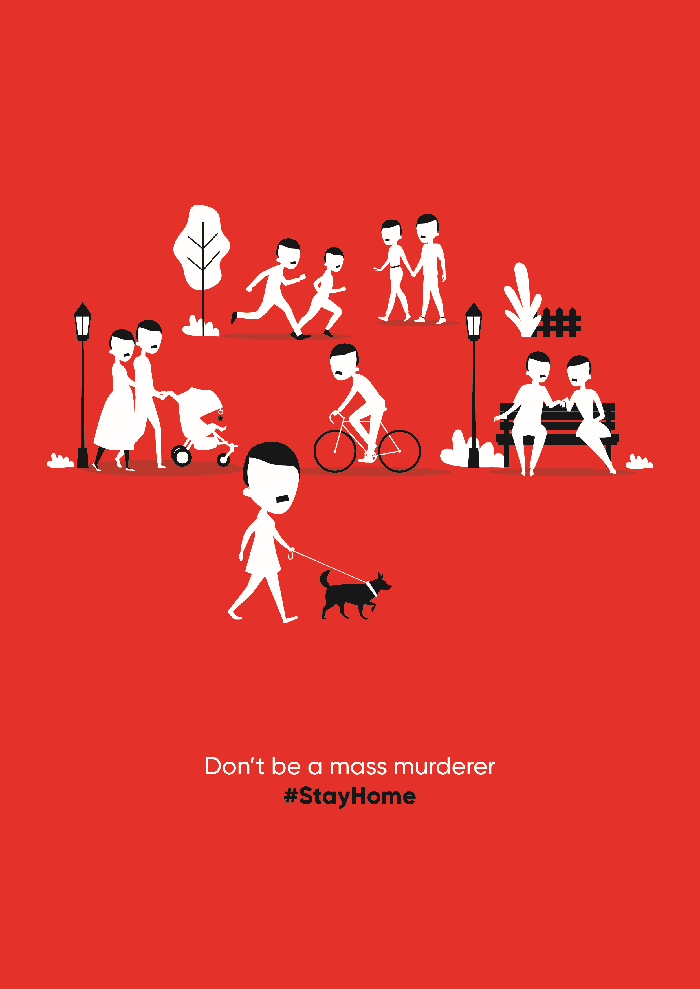 M.A.R.K.A. koronavirüsün korkutan yüzünü "#StayHome" ilanlarıyla gözler önüne seriyor