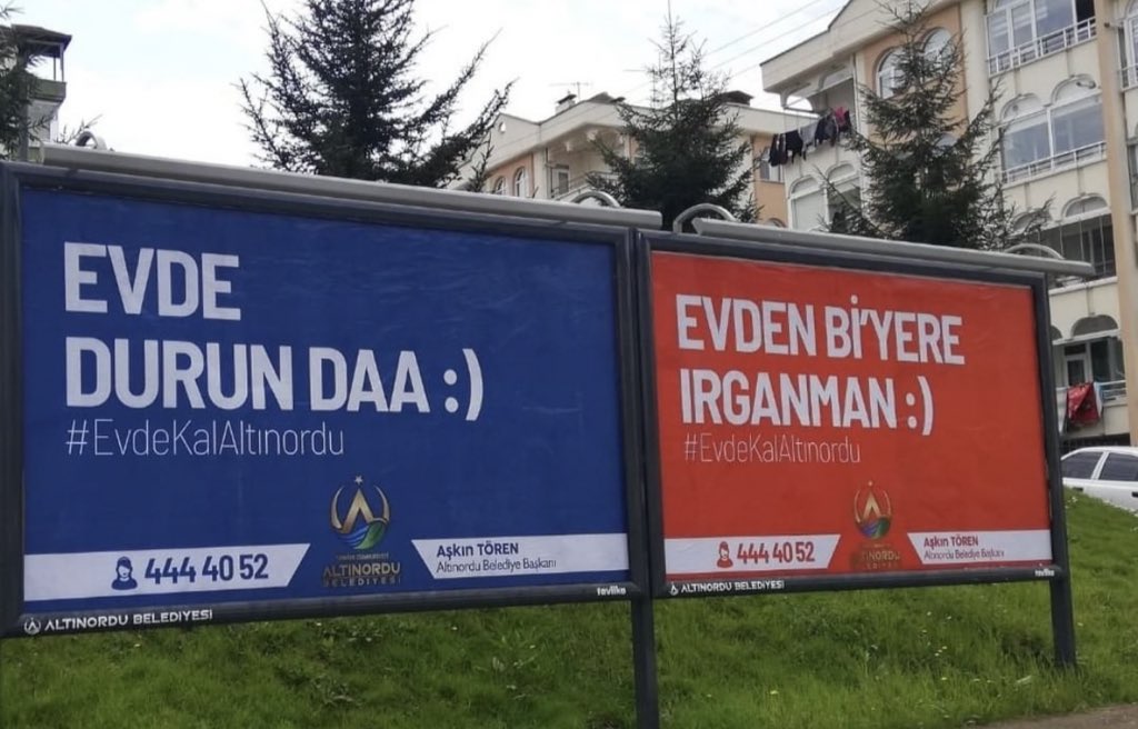 Belediyelerden koronavirüs uyarıları: "Evden bi'yere ırganman", "Eccük daha sabır"