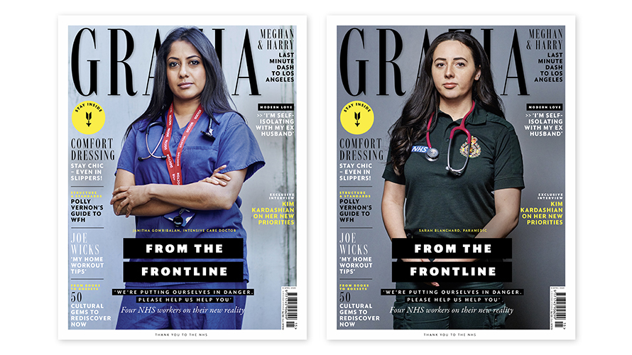 Grazia, dergi kapağında modeller yerine sağlık çalışanlarına yer verdi Grazia, dergi kapağında modeller yerine sağlık çalışanlarına yer verdi