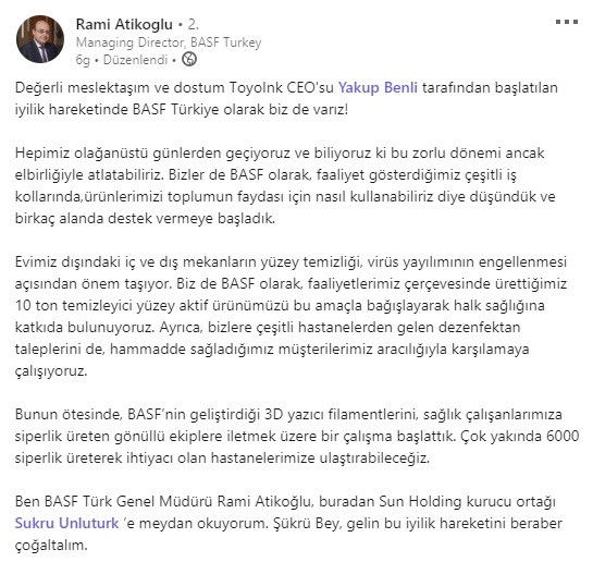 İş dünyası koronavirüs mücadelesine destek için Linkedin'den challenge başlattı