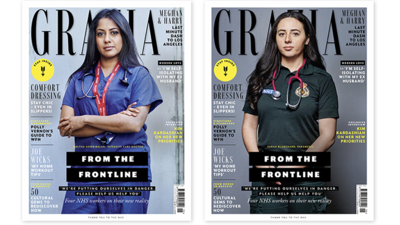 Grazia, dergi kapağında modeller yerine sağlık çalışanlarına yer verdi