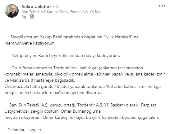 İş dünyası koronavirüs mücadelesine destek için Linkedin'den challenge başlattı