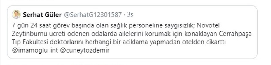 Novotel sağlık çalışanlarını otelden çıkarmak istedi, sonra “yanlış anlaşıldık” dedi Novotel sağlık çalışanlarını otelden çıkarmak istedi, sonra “yanlış anlaşıldık” dedi