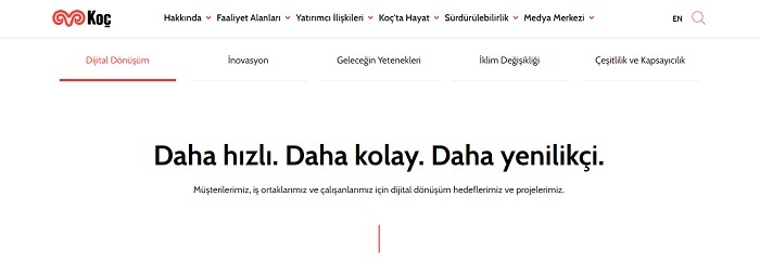 Koç Holding'in web sitesi “Geleceğe. Birlikte” temasıyla yenilendi