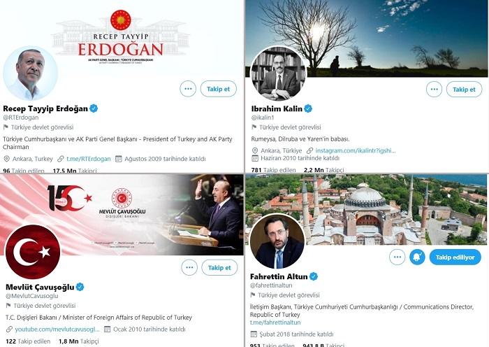 Twitter Türkiye'de devlet görevlilerini etiketledi Twitter Türkiye'de devlet görevlilerini etiketledi