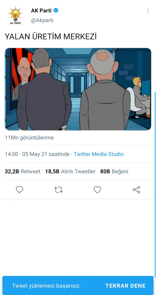 AK Parti "Yalan üretim merkezi" kampanyasını yayından kaldırdı! AK Parti "Yalan üretim merkezi" kampanyasını yayından kaldırdı!