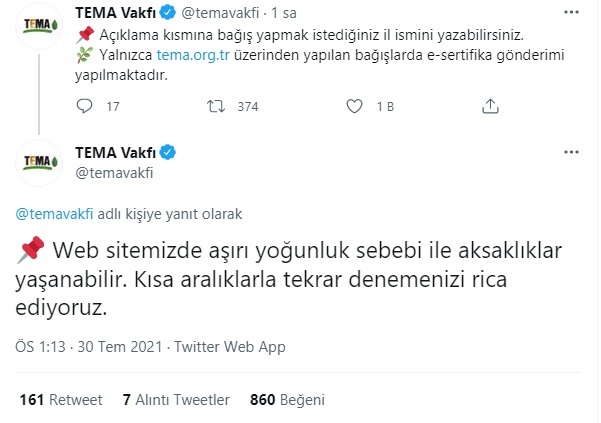 TEMA'nın fidan kampanyası yoğun ilgi görüyor!