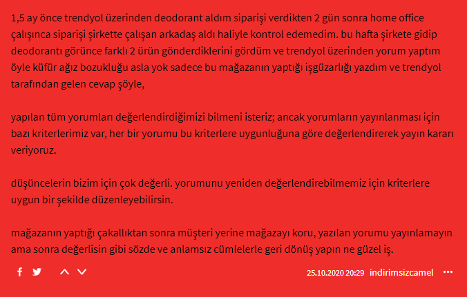 Hedefte Trendyol var: "Olumsuz yorumlar yayınlanmıyor"