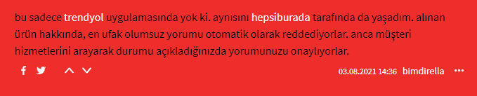 Trendyol olumsuz yorum