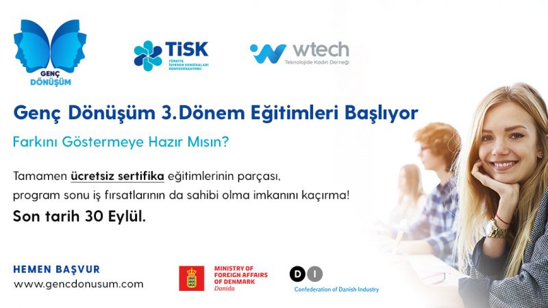 Genç Dönüşüm Eğitim Programı başvuruları devam ediyor! Genç Dönüşüm Eğitim Programı başvuruları devam ediyor!