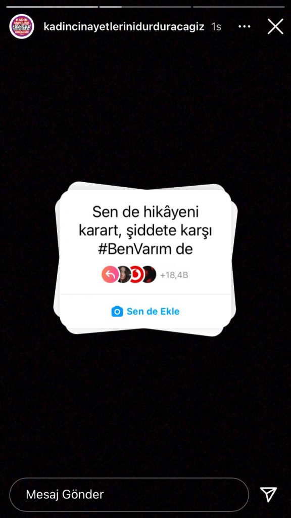 Şiddete karşı #BenVarım