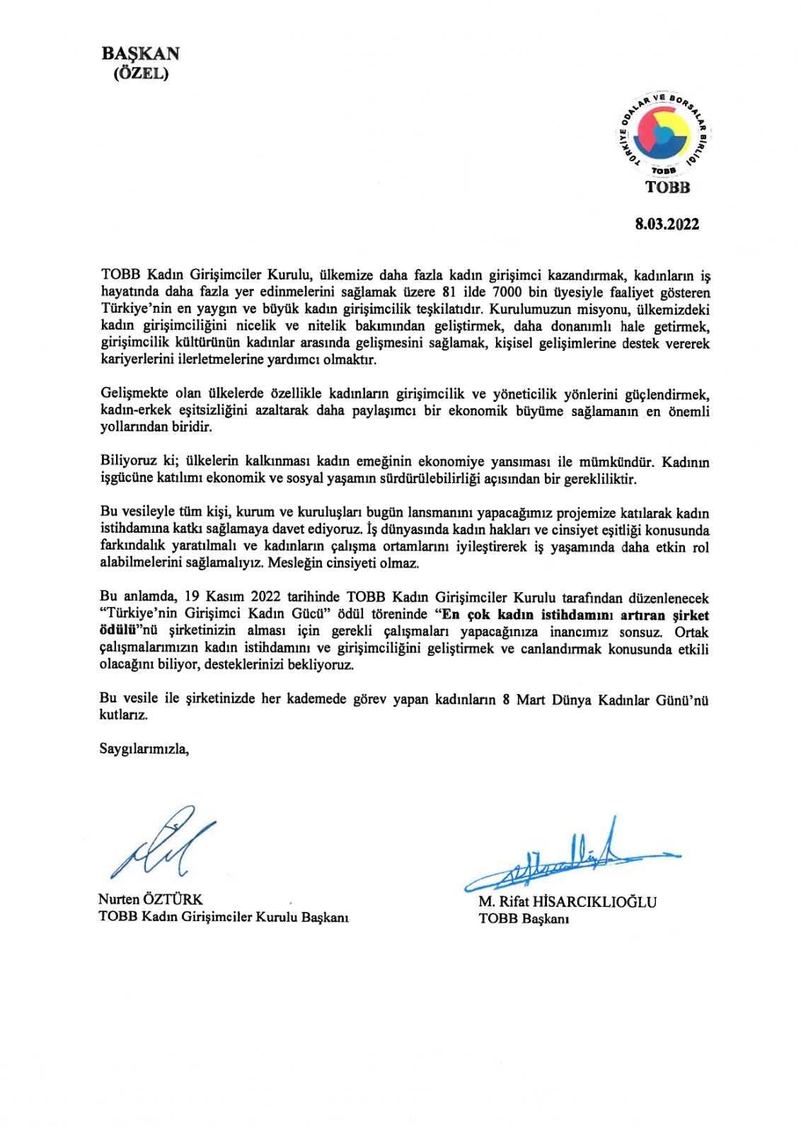 Nurten Öztürk liderliğinde TOBB Kadın Girişimciler Kurulu “Türkiye'nin Girişimci Kadın Gücü”nü ödüllendirecek Nurten Öztürk liderliğinde TOBB Kadın Girişimciler Kurulu “Türkiye'nin Girişimci Kadın Gücü”nü ödüllendirecek