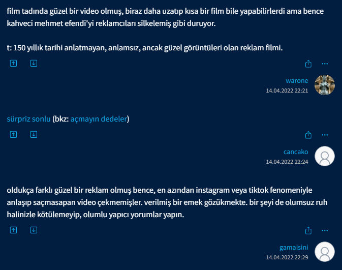 Kuru Kahveci Mehmet Efendi 150. yıl reklam filmiyle Ekşi'de gündem oldu Kuru Kahveci Mehmet Efendi 150. yıl reklam filmiyle Ekşi'de gündem oldu