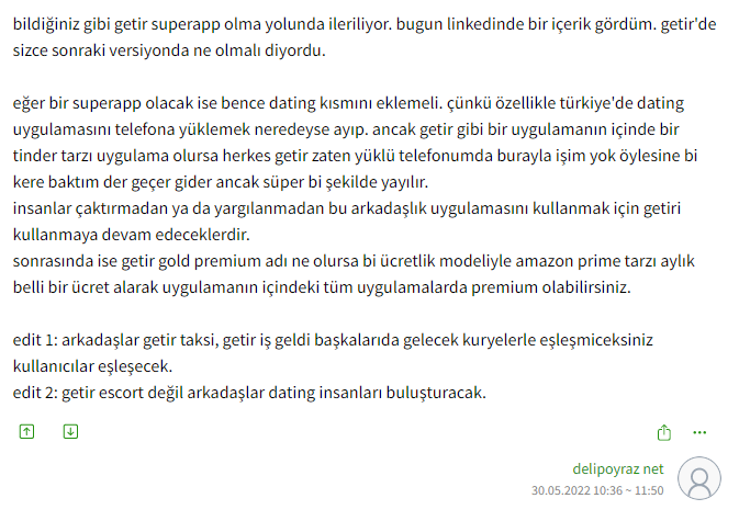 SuperApp olma yolunda olan Getir'e yeni talep: Bana aşk getir SuperApp olma yolunda olan Getir'e yeni talep: Bana aşk getir