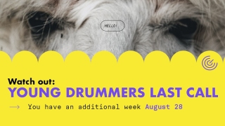 Golden Drum, "Young Drummers"ın son başvuru tarihini uzattı!