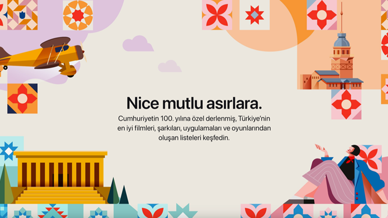 Apple Cumhuriyetin 100. yılını kutluyor: “Nice mutlu asırlara” Apple Cumhuriyetin 100. yılını kutluyor: “Nice mutlu asırlara”