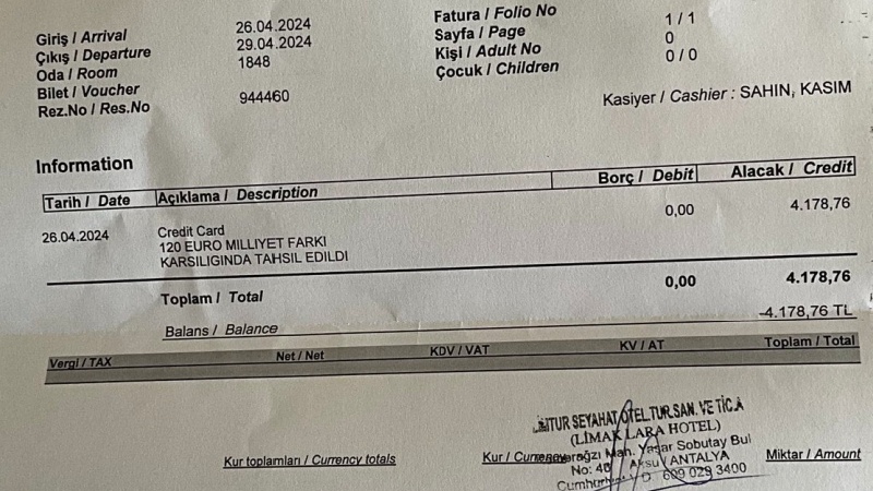 Limak Lara Otel'e 55 bin TL'lik "milliyet farkı" cezası Limak Lara Otel
