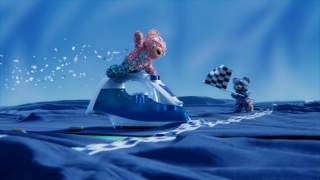 Yumoş ütü masasını yarış pistine çeviriyor