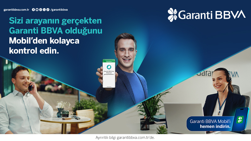 Garanti BBVA’dan gelen aramalar mobil üzerinden yapılan bildirimle, güvenle gerçekleşiyor... Garanti BBVA’dan gelen aramalar mobil üzerinden yapılan bildirimle, güvenle gerçekleşiyor...