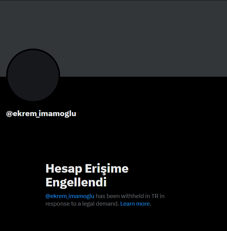 Ekrem İmamoğlu'nun X hesabına erişim engeli getirildi Ekrem İmamoğlu'nun X hesabına erişim engeli getirildi