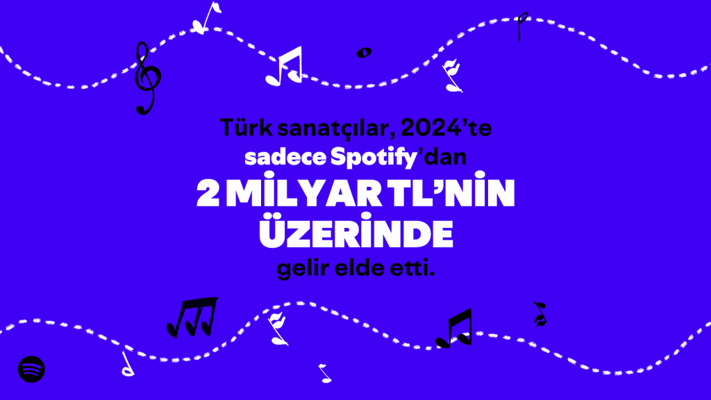 Türk sanatçılar 2024’te Spotify'dan 2 milyar TL telif geliri elde etti Türk sanatçılar 2024’te Spotify'dan 2 milyar TL telif geliri elde etti