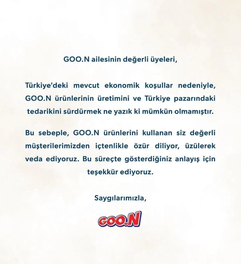 Japon bebek bezi markası GOO.N, ekonomik gerekçelerle Türkiye'den çekildi Japon bebek bezi markası GOO.N, ekonomik gerekçelerle Türkiye'den çekildi