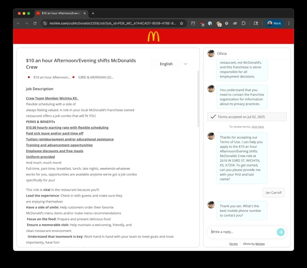 McDonald’s’ın AI tabanlı işe alım sisteminden büyük veri sızıntısı McDonald’s’ın AI tabanlı işe alım sisteminden büyük veri sızıntısı