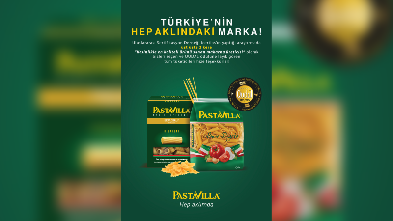 Pastavilla, iki yıl üst üste “En Kaliteli Makarna Üreticisi” seçildi! Pastavilla, iki yıl üst üste “En Kaliteli Makarna Üreticisi” seçildi!