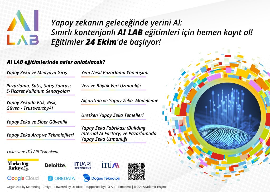 Yapay zekanın geleceğinde yerini Al: Sınırlı kontenjanlı AI LAB eğitimleri için hemen kayıt ol! Eğitimler 24 Ekim'de başlıyor! Yapay zekanın geleceğinde yerini Al: Sınırlı kontenjanlı AI LAB eğitimleri için hemen kayıt ol! Eğitimler 24 Ekim'de başlıyor!