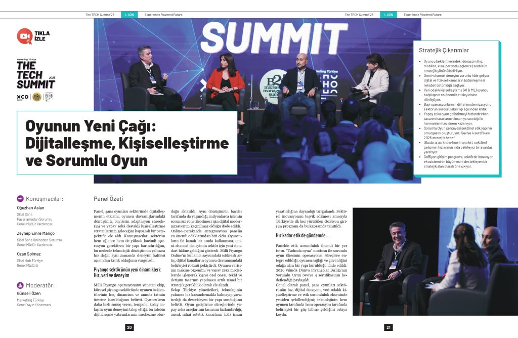 Oyunun yeni çağı: Dijitalleşme, kişiselleştirme ve sorumlu oyun... Oyunun yeni çağı: Dijitalleşme, kişiselleştirme ve sorumlu oyun...