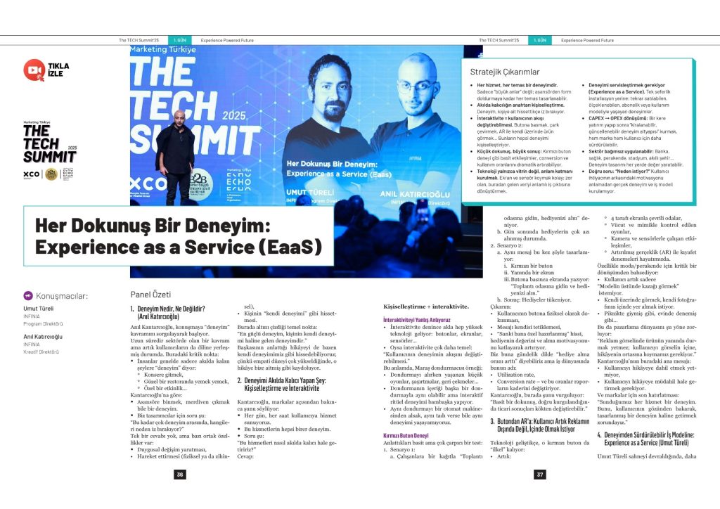 Her dokunuş bir deneyim: Experience as a Service (EaaS)