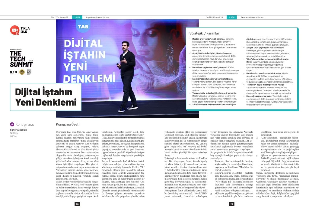 Yeme-içme sektöründe dijital dönüşüm: Açlığı yönetmekten iştahı yönetmeye...