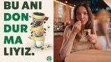 Starbucks® yeni dondurma serisini tanıtırken "dondu"